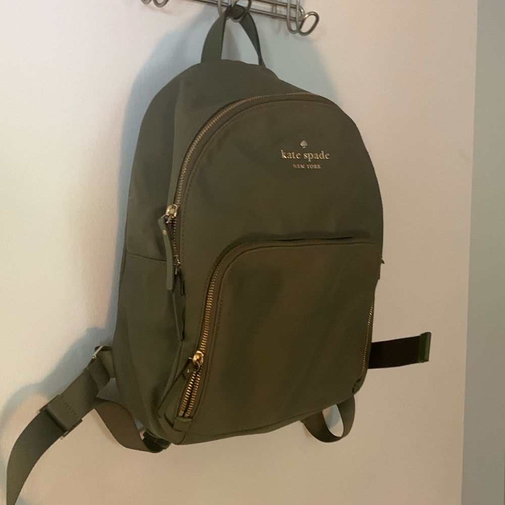 Army green nylon backpack